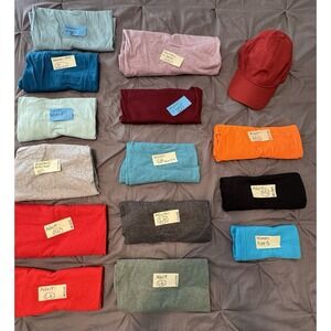 Lot Of 14 Solid Colored T-Shirts Miscellaneous Brands Various Colors Adult Size
